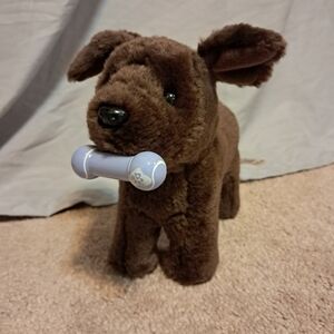 American Girl Chocolate Lab w/ magnetic bone, poseable, EUC, retired 2014